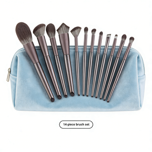 Set <span class=keywords><strong>de</strong></span> <span class=keywords><strong>Brochas</strong></span> <span class=keywords><strong>de</strong></span> <span class=keywords><strong>Maquillaje</strong></span> <span class=keywords><strong>de</strong></span> Marca Privada, 14 Piezas, para Definición Facial, Mezcla Controlada, Cobertura Equilibrada, Profesional - Product Image 1