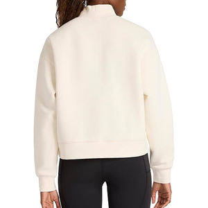 Sweat-shirt court à col montant pour femme, coupe décontractée, manches longues et poignets côtelés, idéal pour un style streetwear décontracté - Product Image 4
