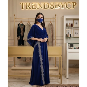 TrendsbyCp Present Luxury Modest Arabian <b>Kaftan</b> Abaya-Hand-Embellished Velvet Floor-Length Evening Dress Muslimah Formal Wear - Product Image 5