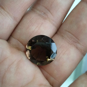 Cuarzo Ahumado Natural de 15 mm, Corte Brillante Redondo, Tratado Térmicamente, Gema Suelta de la Mejor Calidad para Joyería - Product Image 1