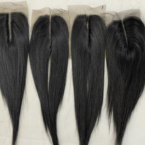 100% Raw Virgin Cabello humano Hueso Recto Encaje Frontal Cierre Cabello 2by6 Kim K cierre - Product Image 2