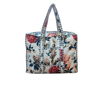 Bolsa de Mano de Algodón con Estampado de Flores Bohemias, de Alta Calidad, Duradera, para Mujer, para Uso en la Playa, Tamaño 19*17*6, Gran Capacidad - Product Image 1