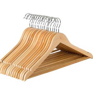 TOUCH HECHO A MANO MEJOR Estilo de boutique de alta calidad Percha de madera de loto de grado con muescas con percha de traje de barra - Product Image 5