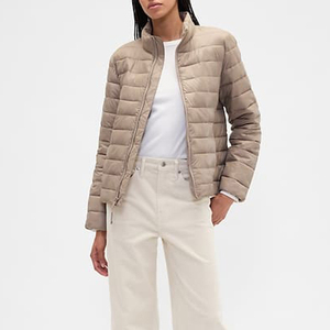 Customized Women's Buuble Puffer Bomber Jacket Breathable Lightweight Nylon Quilted Autumn Coat Slim Fit Knitted - Product Image 4