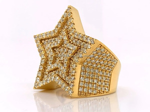 Big Star Hip Hop Engagement <b>Ring</b> Iced Out Wedding <b>Ring</b> <b>for</b> Women and <b>Men</b> 925 Sterling Silver Rhodium Plated Jewelry <b>for</b> Gift - Product Image 3