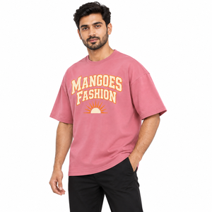 Camiseta Oversize de Lujo para Hombre, 100% Algodón Pesado, Cuello Mock, de Alta Calidad, Personalizable, Estilo Boxy - Product Image 3