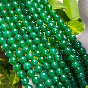 Cuentas redondas lisas de ágata verde natural de 4MM, 6MM, 8MM, 10MM, cuentas sueltas de ágata para la fabricación de joyas, collar, pulsera, venta al por mayor - Product Image 4