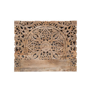 Marco de Cama Mandala Tradicional Tallado a Mano en Madera de Mango Sólida, Altura Ajustable, Diseño que Ahorra Espacio, Tamaño King/Queen, Natural - Product Image 4