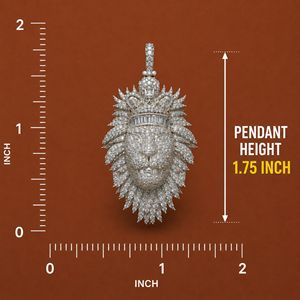 Iced Out Lion <b>Face</b> Pendant in 925 Sterling Silver with VVS Moissanite Diamond Hip Hop Jewelry - Product Image 3