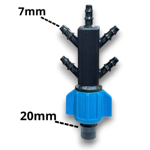 Connecteur Répartiteur de Tuyau d'Arrosage 5 Voies, Raccord Canne 7mm, Diamètre 16mm, Plastique Vierge Certifié ISO, Collecteur d'Irrigation Agricole Facile à Utiliser - Product Image 2