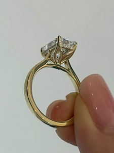 3 CT Elongated <b>Cushion</b> Lab Grown Diamond Engagement <b>Ring</b> – Tulip Setting Solitaire <b>Ring</b> – IGI Certified - Product Image 3