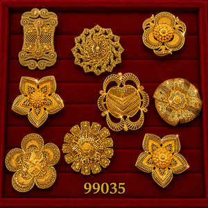 MOLL JEWELLERS แหวนดอกไม้ทอง 9K แบบดั้งเดิมพร้อมดีไซน์ลายฉลุเพทายของขวัญแต่งงานสำหรับผู้หญิง ชุบทอง 24K รุ่น 99035 - Product Image 1