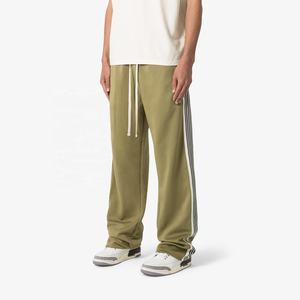 Pantalon de survêtement respirant anti-rides, logo personnalisé, coupe ample, jambe droite, jogging uni, pantalon pour homme, bandes latérales pour hommes - Product Image 2