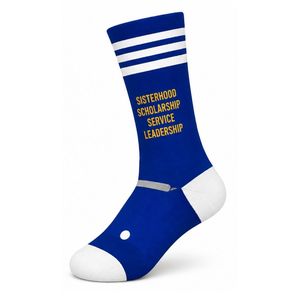 <b>Women's</b> Wholesale Cotton Blend Crew <b>Socks</b> Custom Embroidered Greek Letter Pattern Comfortable Stretchable Fashion <b>Socks</b> - Product Image 3