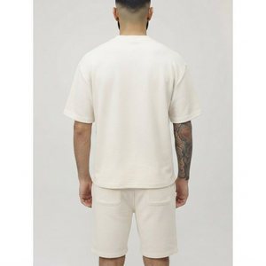Ensemble de survêtement d'été OEM pour homme, respirant, décontracté, couleur unie, coupe ample, deux pièces (T-shirt et short) - Product Image 5