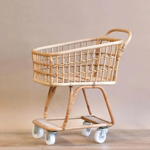 รถเข็นหวายสุดน่ารักสำหรับตุ๊กตาเด็ก ออกแบบ OEM สำหรับเด็กทารก ผลิตด้วยมือจากเวียดนาม ขายส่งจากโรงงานโดยตรง - Product Image 5