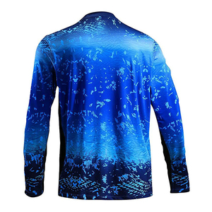 Chemise de pêche à manches longues pour homme, imprimé bleu et jaune, UPF 50, séchage rapide, pull-over, haut de sport pour adulte - Product Image 4