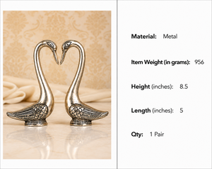 Statue de cygne et de canard en métal argenté poli vintage, figurine romantique pour mariage, cadeau de pendaison de crémaillère, décoration - Product Image 6