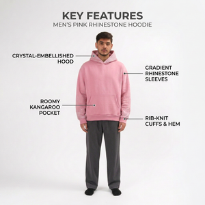 Sweat-shirt à capuche rose pour homme, coupe classique, motif 3D, en molleton, style streetwear décontracté, pour l'automne, écologique, 100% coton, service OEM - Product Image 5