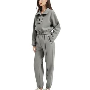 Survêtements de jogging pour femmes Ensemble de survêtement personnalisé avec demi-fermeture éclair Sweat-shirt Pantalon de jogging Ensemble de survêtement pour femmes 2026 - Product Image 3