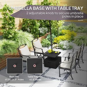 Plateau de table d'extérieur robuste 3-en-1, capacité de 175 lb. Table d'appoint de jardin avec bac à plantes intégré, cadre en acier et plateau en bois, avec trou de drainage, pour usage extérieur - Product Image 4