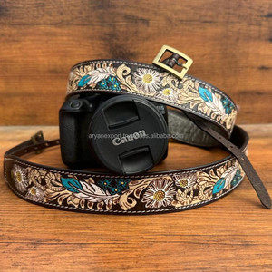 New Arrival Custom Quick Release Hand Tooled Cowhide <b>Leather</b> <b>Camera</b> <b>Strap</b> Adjustable Size Shoulder <b>Straps</b> for DSLR Nikon Canon - Product Image 2