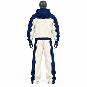 Conjunto Deportivo Unisex con Capucha, Estampado y Pedrería, Talla Grande, Lavado Ácido, Color Sólido, Casual, Largo, 100% Algodón Transpirable - Product Image 6