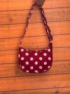 Bolso de Hombro Acolchado con Estampado de Lunares para Mujer, Bolso Bandolera de Tela de Algodón con Cremallera, Bolso de Hombro de Algodón Orgánico para Uso Diario y Viajes - Product Image 3