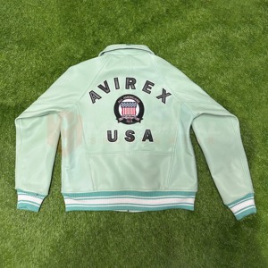 Men's Sheep Skin Leather Avirex Winter <b>Jacket</b> Genuine Eco-Friendly Reversible Breathable Windproof Stand Collar - Product Image 2