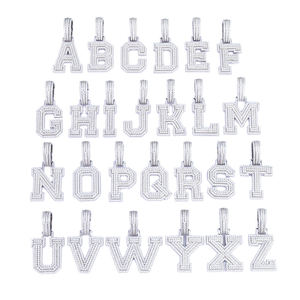 Colgante de Letra con Moissanita de Corte Brillante Redondo, Plata de Ley 925 con Baño de Rodio, Joyería Hiphop Unisex para Hombres y Mujeres, Ideal para Fiestas - Product Image 1