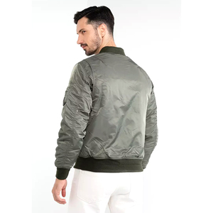 Custom Logo <b>Vintage</b> Nylon Baseball Varsity Jacket Full Zipper Solid Color Stand Collar Men <b>Windbreaker</b> Bomber Jackets Street - Product Image 3
