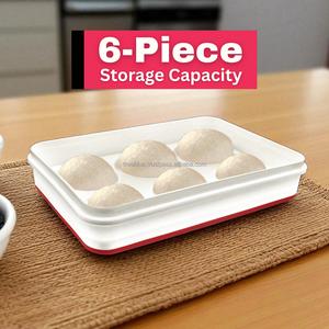 Contenedor de Plástico para Masa con Tapa, Bandeja Multicolor para Bolas de Masa para Uso en la Cocina, Bandeja con Capacidad para 6 Bolas - Product Image 4