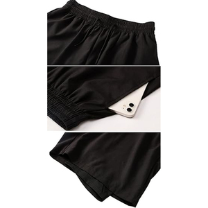 Men's Double <b>Layer</b> Fitness Shorts Drawstring Mesh Lining <b>Mid</b> Waist Elastic Breathable Quick Dry Eco-Friendly 100% Cotton Beach - Product Image 4