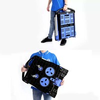 Chariot utilitaire pliable à double couche avec roue pour le stockage d'entrepôt de bureau Marchandises mobiles PortableMultifunctional Push Cart