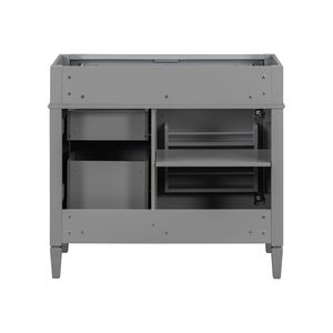 Mobile Bagno Moderno da 36 Pollici con 2 Cassetti, Struttura in Legno Massello, Cassetti a Ribalta - Senza Piano Superiore, Arredo Bagno Stile XXI Secolo - Product Image 5