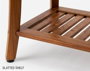 <b>Wooden</b> Bathroom <b>Bench</b> with <b>Storage</b> Shelf Minimalist Design Anti-Slip Spa Seat for Bath Use - Product Image 3
