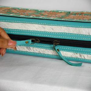 Nouvelle Trousse de Voyage Grande Capacité 2026 en Cuir de Vachette Fait Main à Motifs Floraux pour Fer à Boucler et Lisseur, Résistante à la Chaleur - Product Image 3