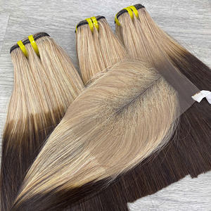 Prix usine 100% brut vierge vietnamien trame humaine dentelle perruque os droit Ombre brun couleur Super Double dessiné Extensions de cheveux - Product Image 3