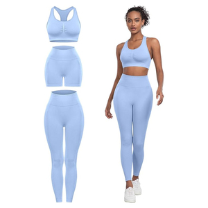 Ensemble de yoga personnalisé par sublimation de qualité supérieure, taille 6XL, pour femme, couleur unie, longueur genou, bretelles croisées, col rond, Spandex/Polyester - Product Image 2