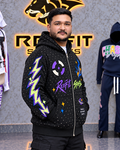 Custom unisex Rhinestone Full <b>Zip</b> <b>up</b> <b>Graphic</b> <b>Hoodie</b> Streetwear Heavy Fleece Custom Logo Design OEM Wholesale Hooded Sweatshirt - Product Image 5