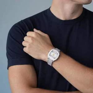 Elite Mens <b>Iced</b> <b>Out</b> Moissanite <b>Watch</b> VVS 20 To 35 Carat Analog Digital Quartz Round Case 10 Bar Water Resistant Luxury - Product Image 3
