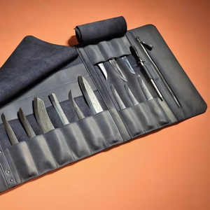 Bolsa Organizadora de Cuchillos de Cocina Portátil Personalizada, Bolsa de Herramientas de Mano Resistente para Barbacoa, Bolsa de Cuero para Cuchillos de Chef LKR-0355 - Product Image 1