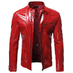 Veste en cuir pour homme, style décontracté, hiver, toile, coupe ajustée, écologique, imperméable, respirante, coupe-vent, style streetwear - Product Image 5