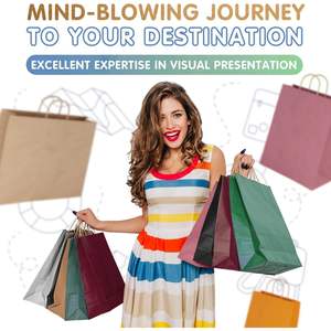 Sacs en papier kraft blanc 150 GSM avec poignées, format 10x5x13, lot de 25 grands sacs de courses, sacs en papier kraft 10x5x13 - Product Image 5