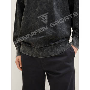 เสื้อสเวตเชิ้ตคอกลมสองด้าน ผ้าถักระบายอากาศ ซักกรด 100% ผ้าฝ้ายพิมพ์ลาย ทรงหลวม สไตล์ญี่ปุ่น สีพื้น สำหรับผู้ชาย - Product Image 4