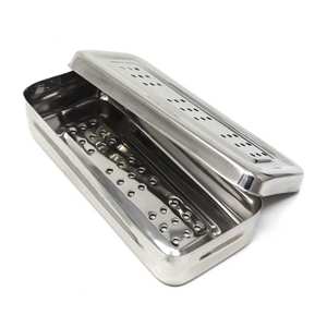 Boîte de stérilisation pour instruments en acier inoxydable perforé, plateau d'autoclave chirurgical dentaire 7 x 3 x 1,5 pouces, certifié CE médical - Product Image 3