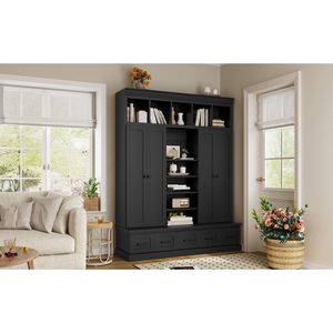 U-Can moderno ingresso organizzatore armadietto 78.7 'H Hall Tree panca 5 ripostiglio 4 porte 5 cassetti soggiorno - Product Image 4