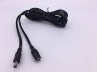 Connecteur DC à anneau de verrouillage 5.5x2.1 pour faisceau de câblage automobile, câble noir 20 AWG 500mm, option ROHS Techly-307 OEM