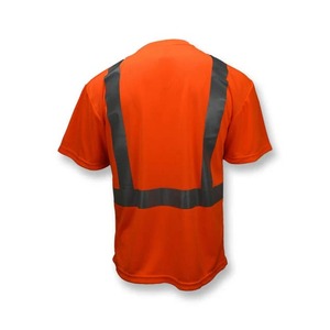 Camisa de Trabajo de Alta Visibilidad con Cuello Redondo y Manga Corta, Tiras Reflectantes, Diseño Práctico con Bolsillos, Camisa de Trabajo Profesional de Alta Visibilidad - Product Image 6