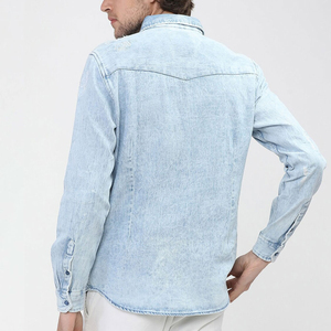 Camisa de Mezclilla para Hombre, Casual, 100% Algodón, Transpirable, de Secado Rápido, Suave, Manga Larga, Cierre de Botones, Cómoda, para Uso Diario - Product Image 3
